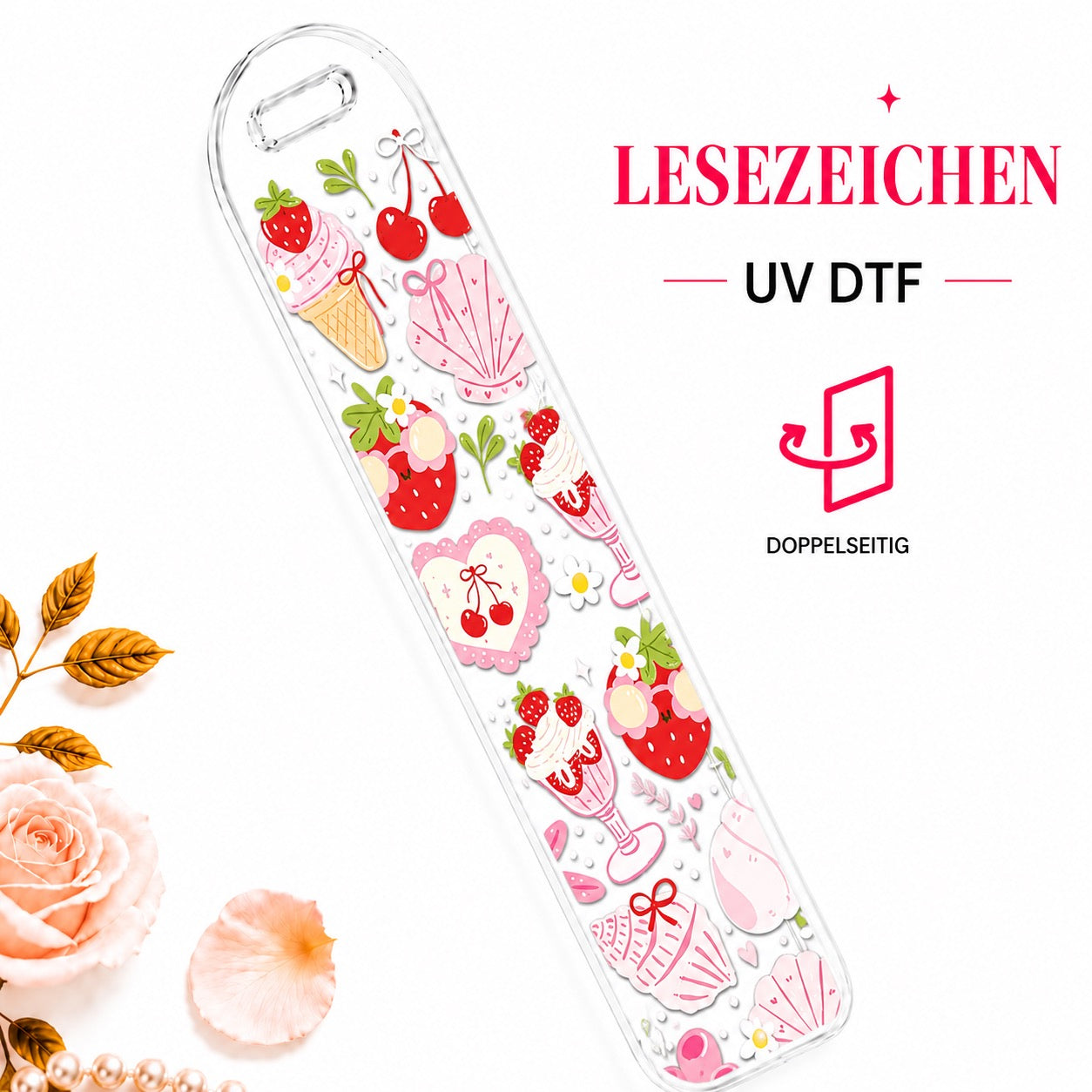 Strawberry SummerBookmark - UV-DTF