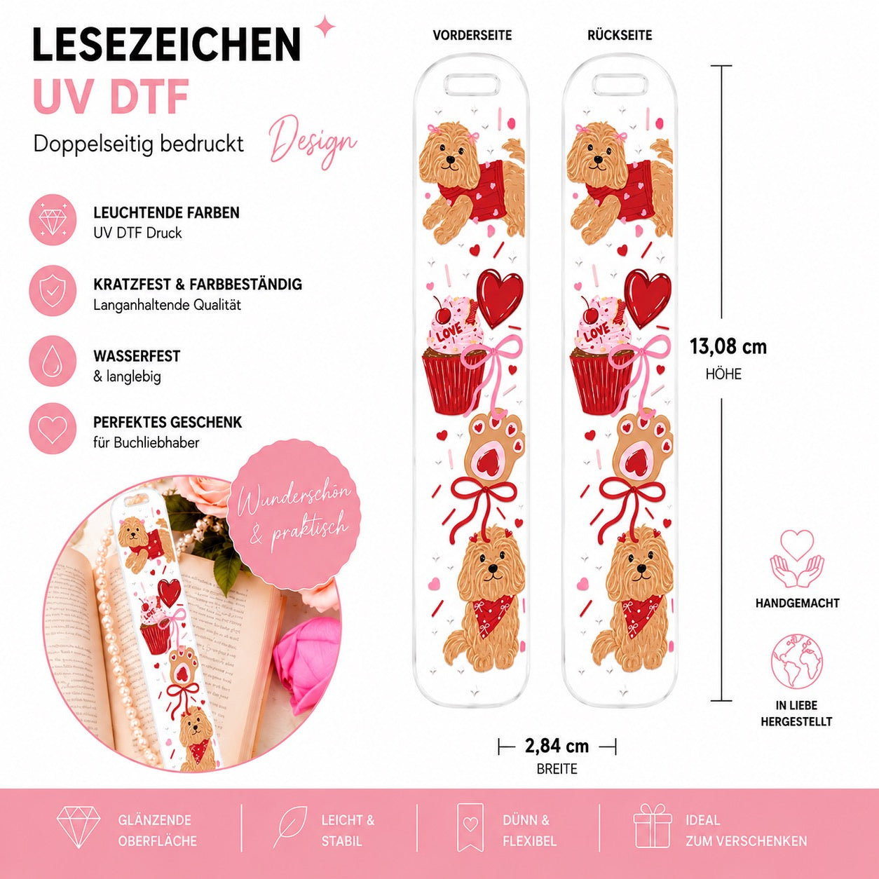 Puppy Love Bookmark - UV-DTF