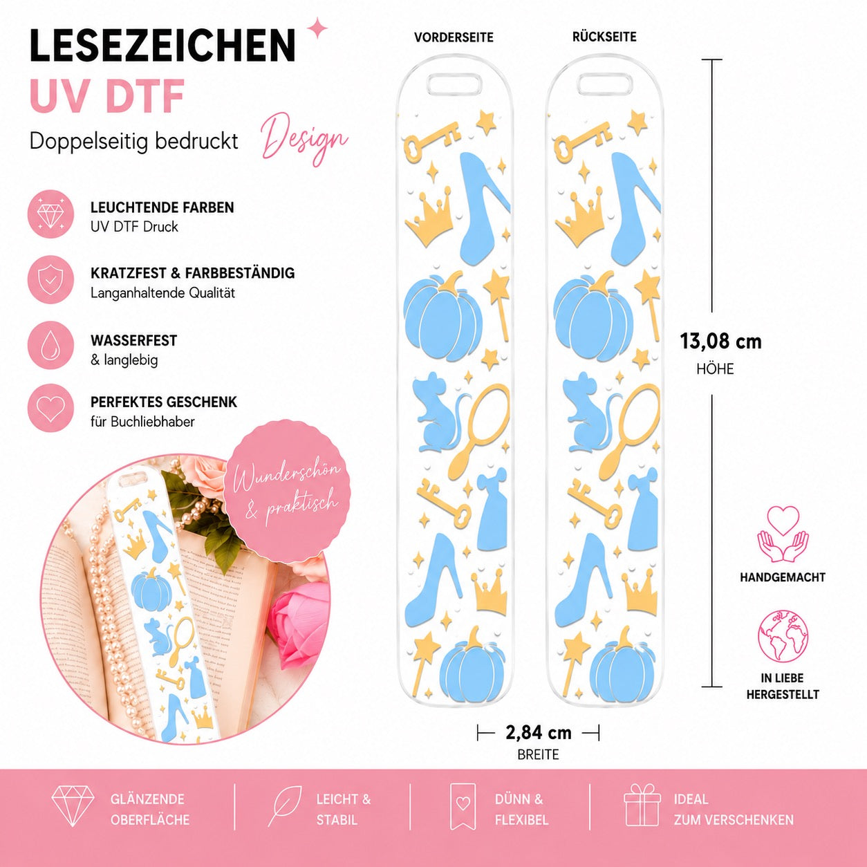Cinderella Bookmark - UV-DTF
