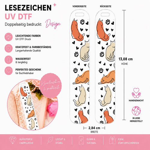 Boho Cat Bookmark - UV-DTF