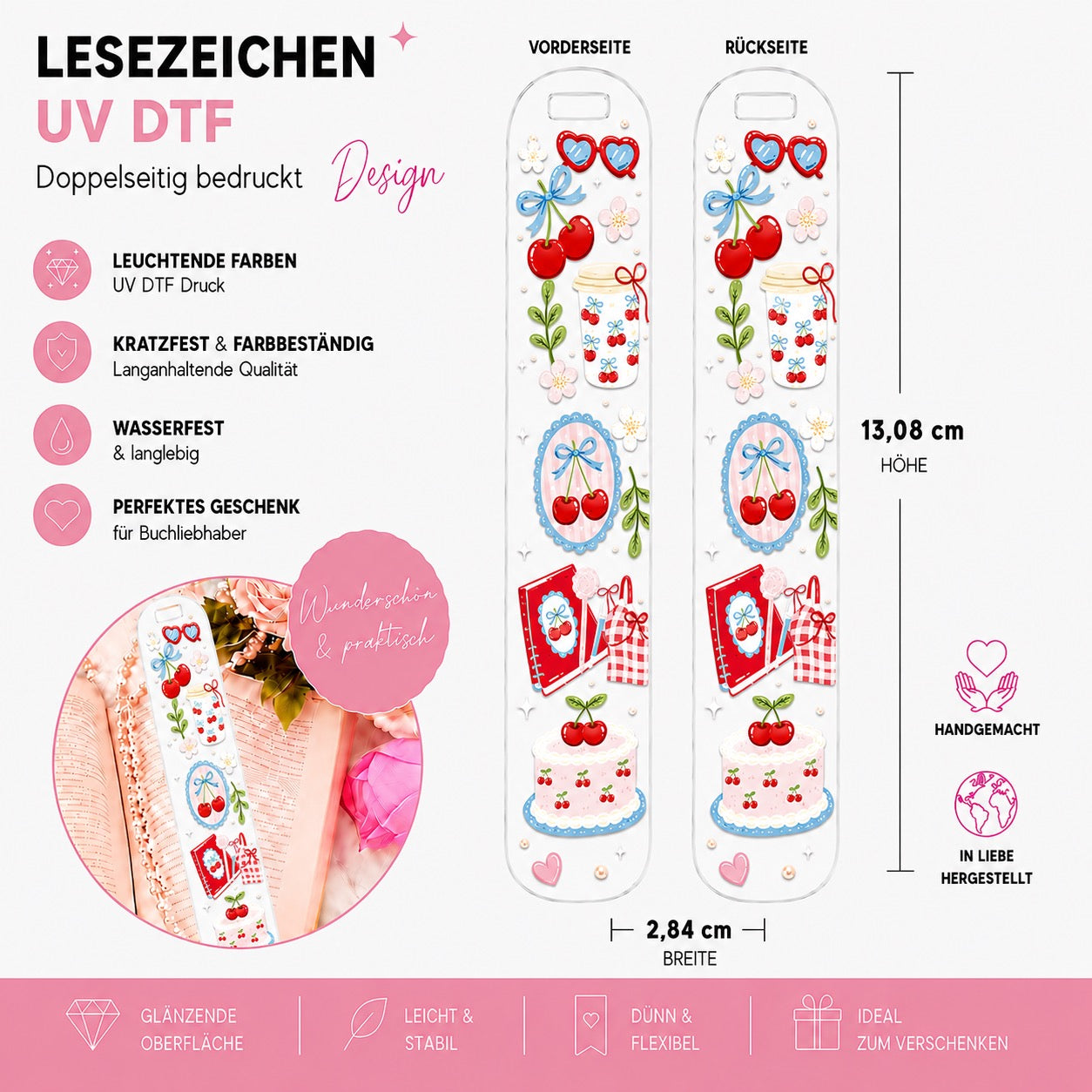 Girlhood x Cherry Bookmark - UV-DTF