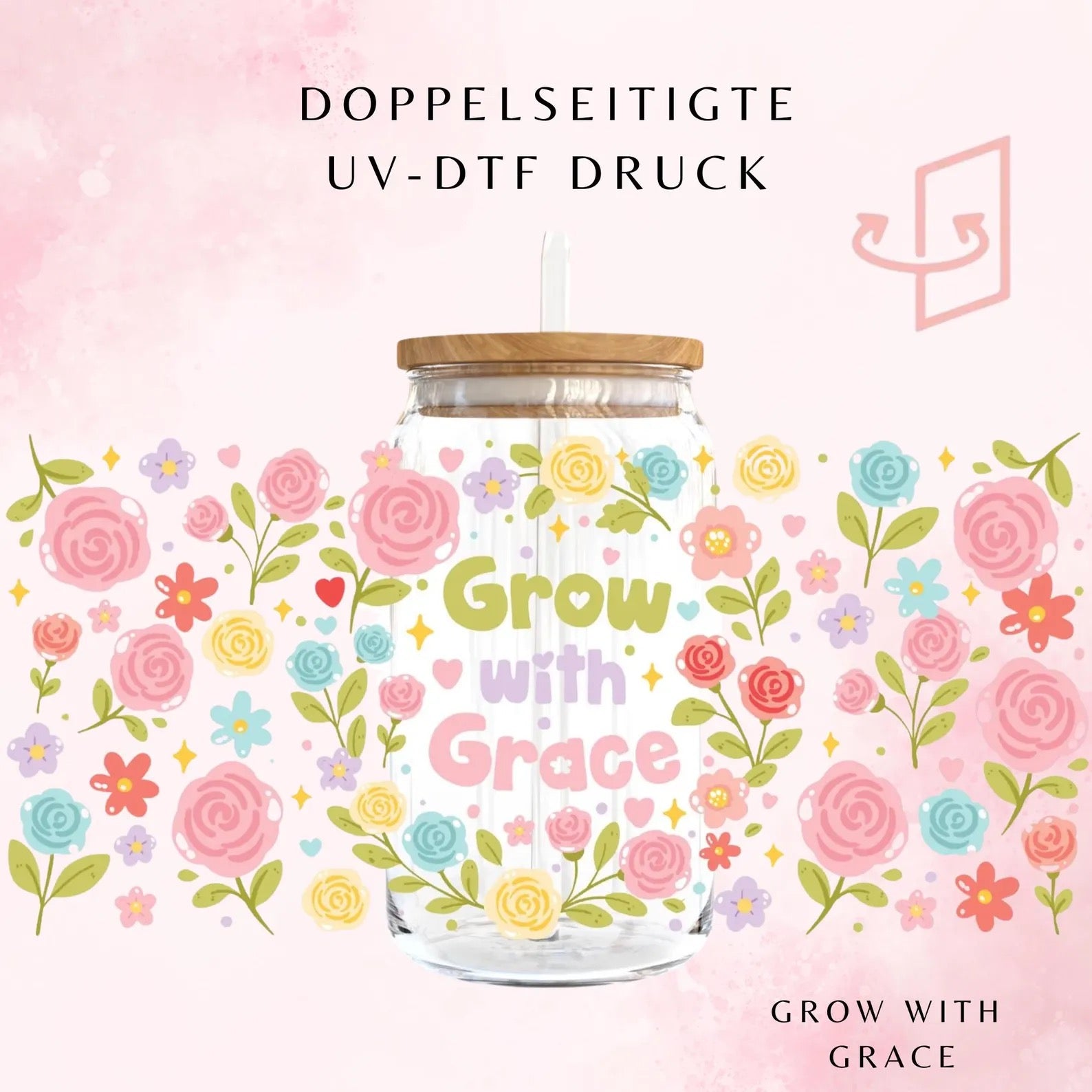 Grow with Grace Trinkglas 🌸✨ | 16 oz