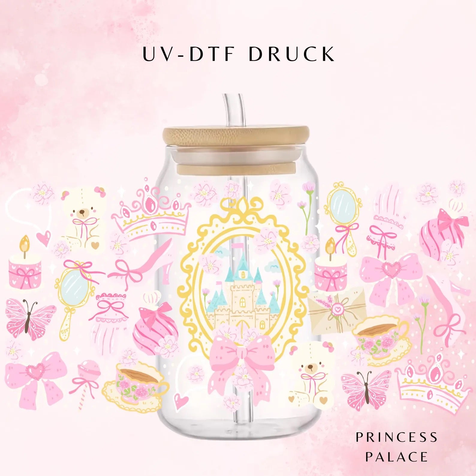 Princess Castle Trinkglas 👑🎀 | 16 oz