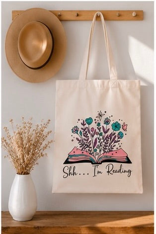 📖 Shh... I'm Reading – Book Lover Tote Bag