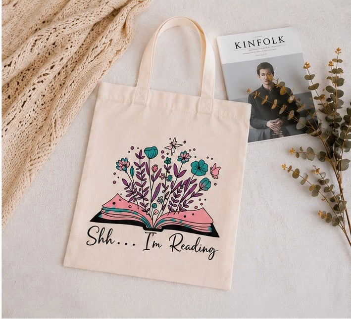📖 Shh... I'm Reading – Book Lover Tote Bag