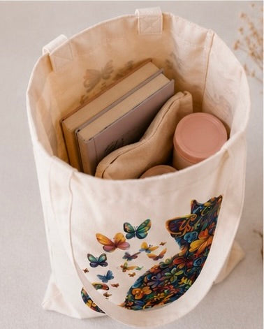🐱 Bunte Katzen Tote Bag – Farbenfroher Blickfang für Katzenliebhaber