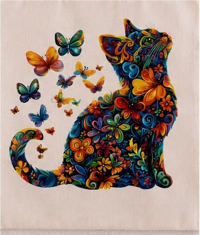 🐱 Bunte Katzen Tote Bag – Farbenfroher Blickfang für Katzenliebhaber