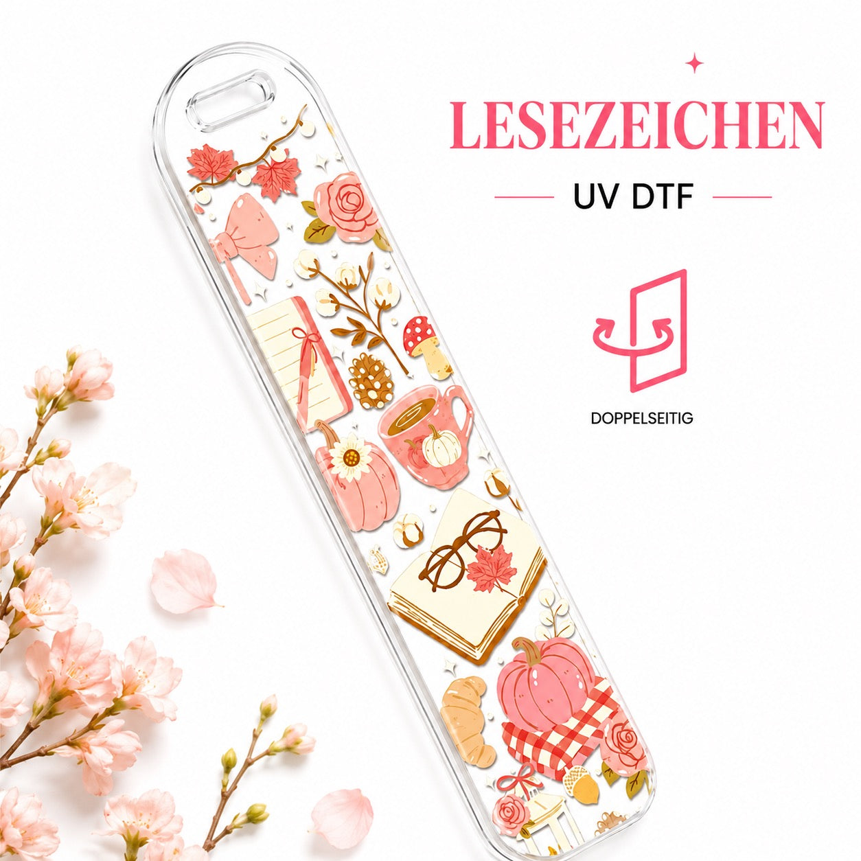 Cozy Autumn Reading Bookmark – UV DTF 🍂📖