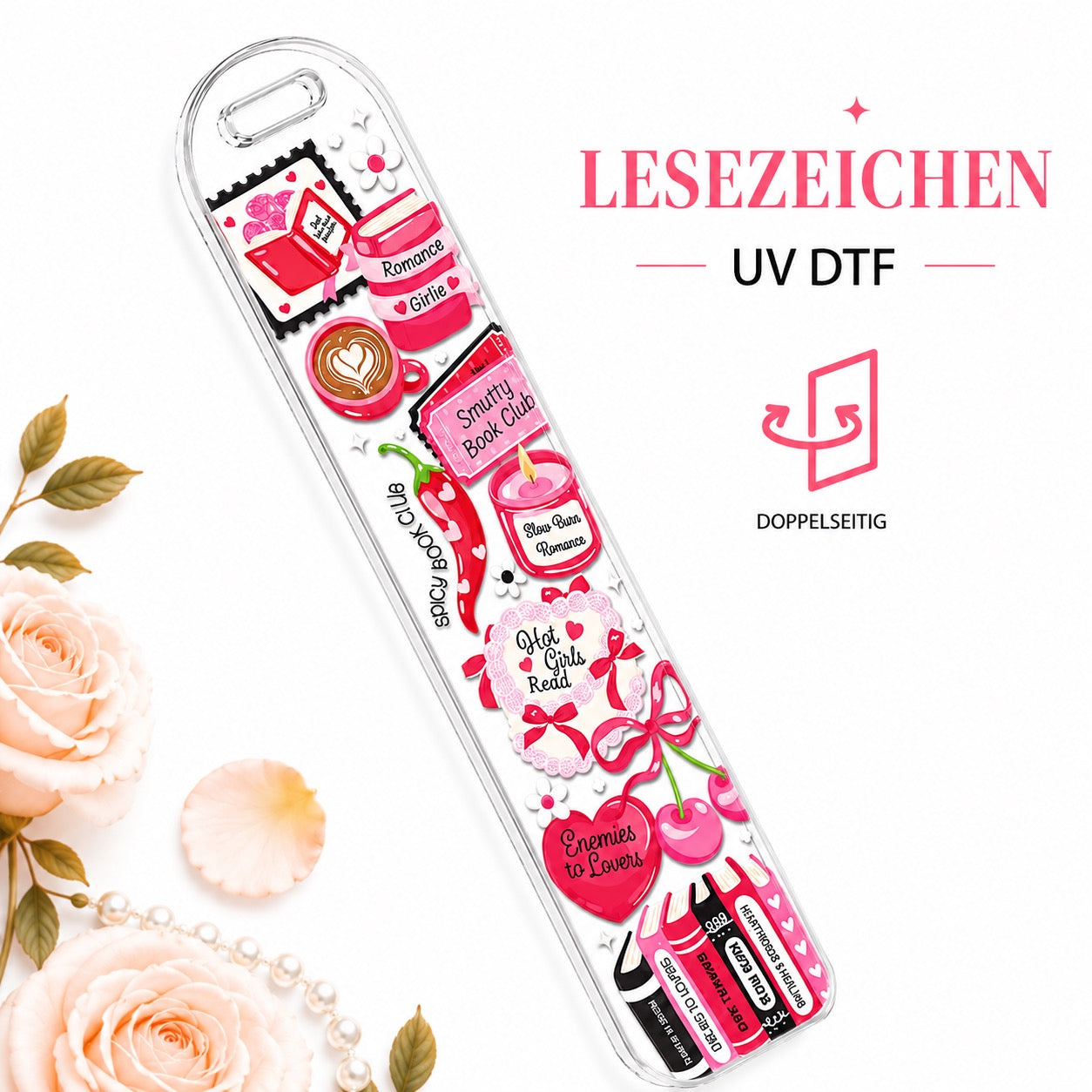 Slow Burn Girlie Bookmark - UV-DTF 🎀📚☕