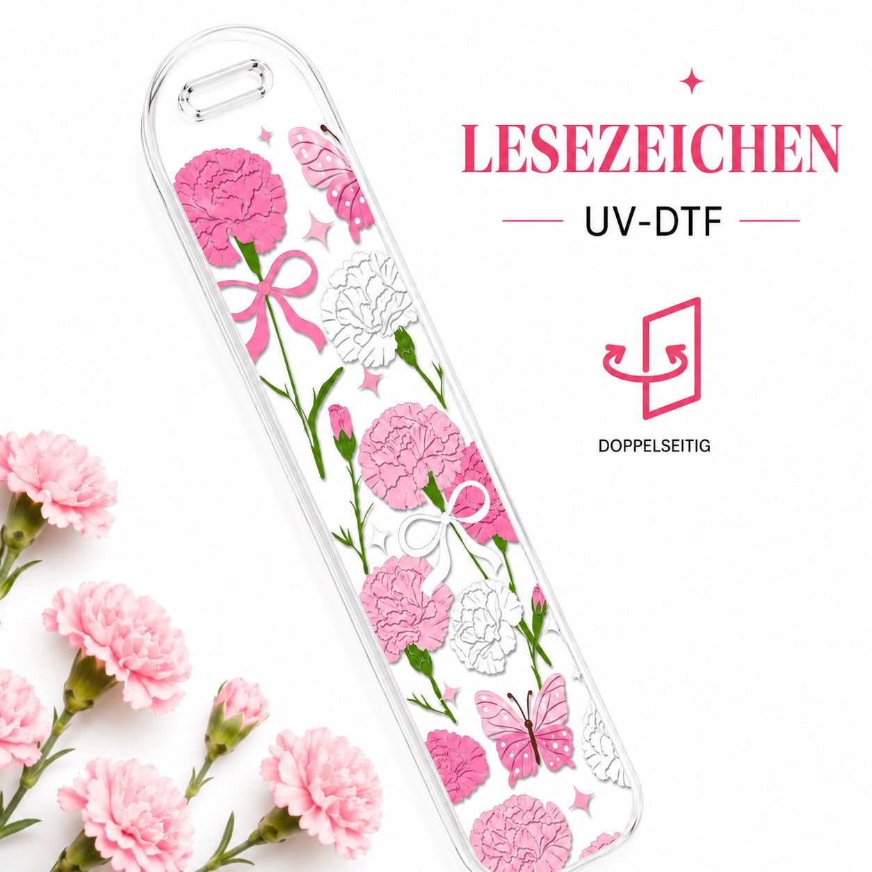 Pink Blossom Bookmark – UV DTF 🌸📖