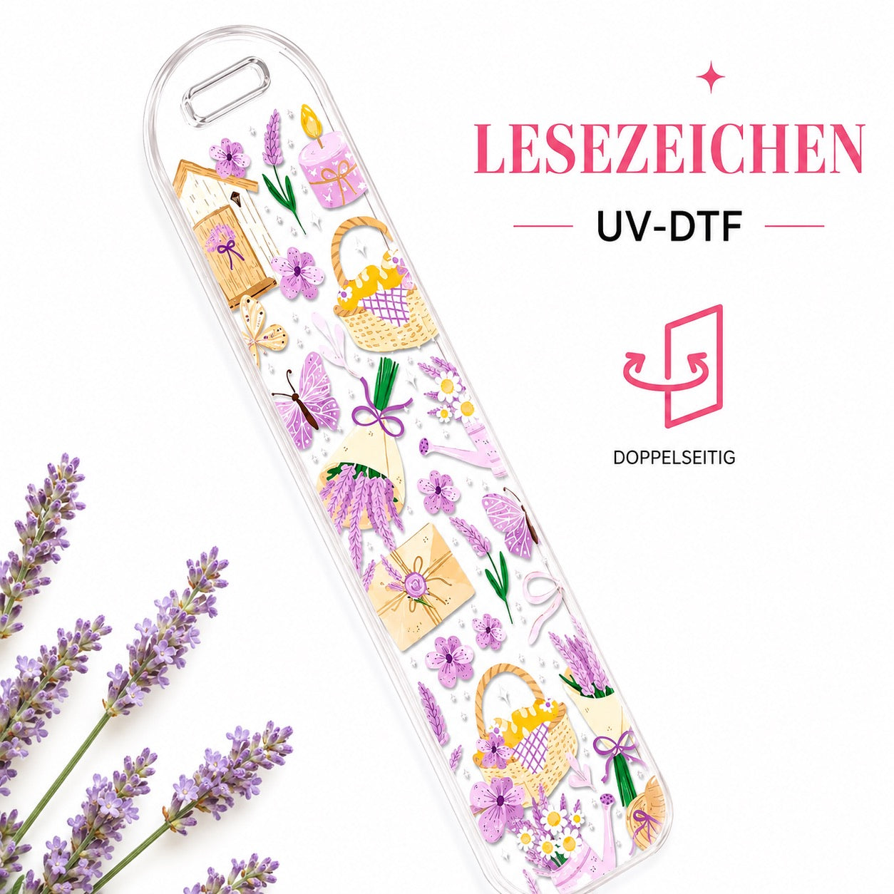 Lavender Picnic Lesezeichen – UV DTF 💜🪻