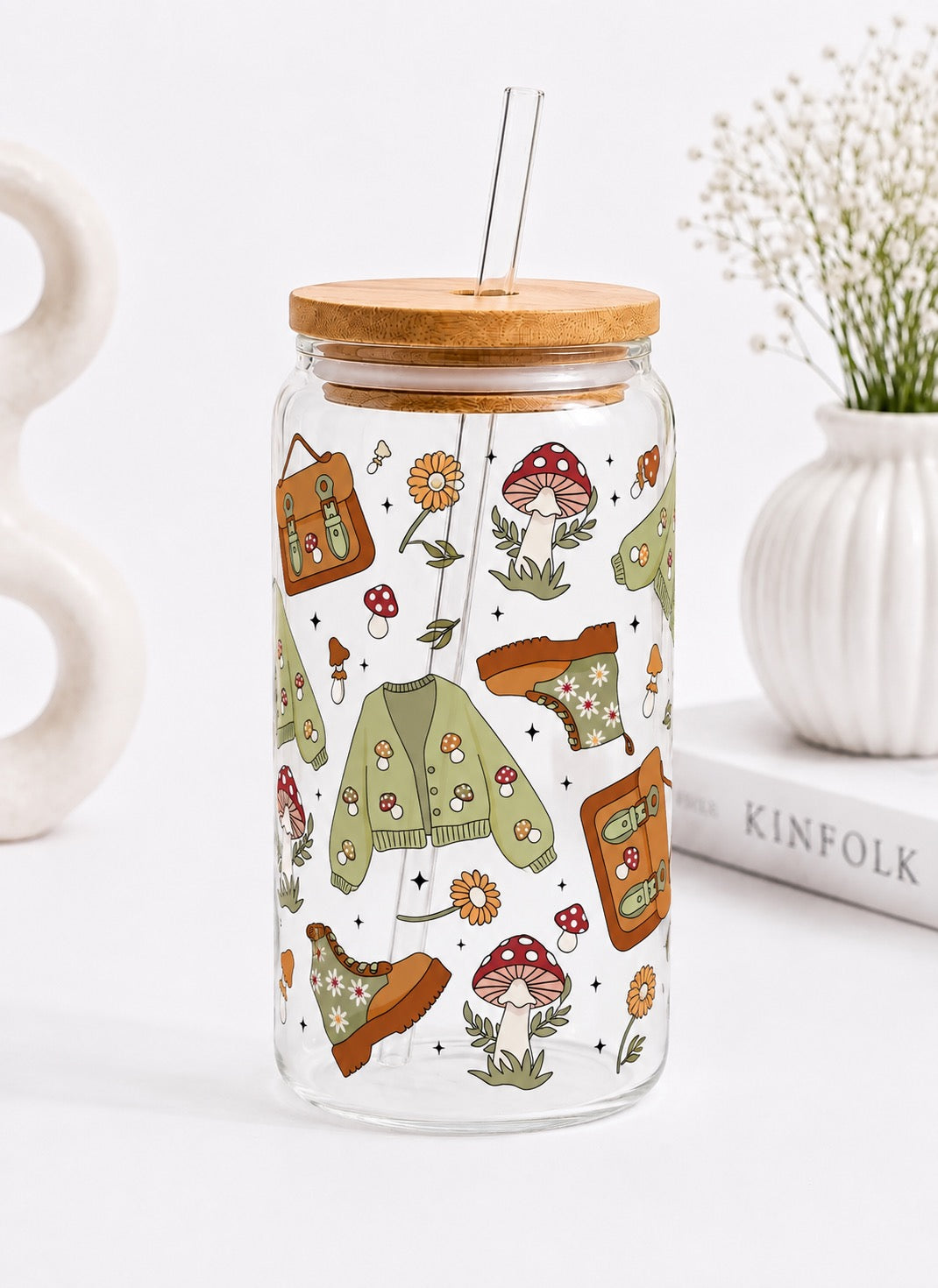 Cozy Fall Mushroom – Reading Set | Glas & Lesezeichen