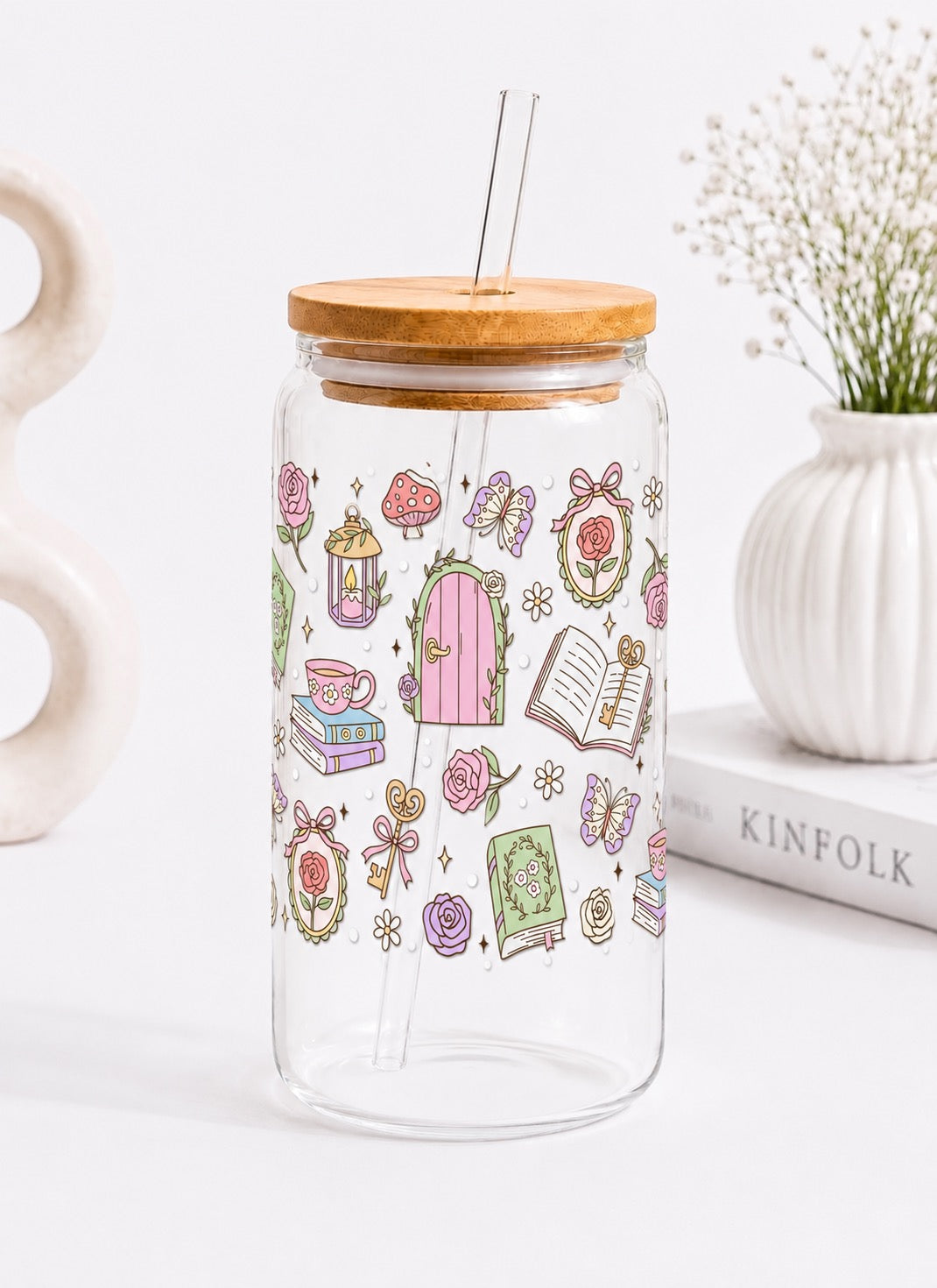 Secret Bookish Garden Trinkglas | 16 oz