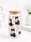 Coquette Cat Trinkglas 🎀🐈 | 16 oz
