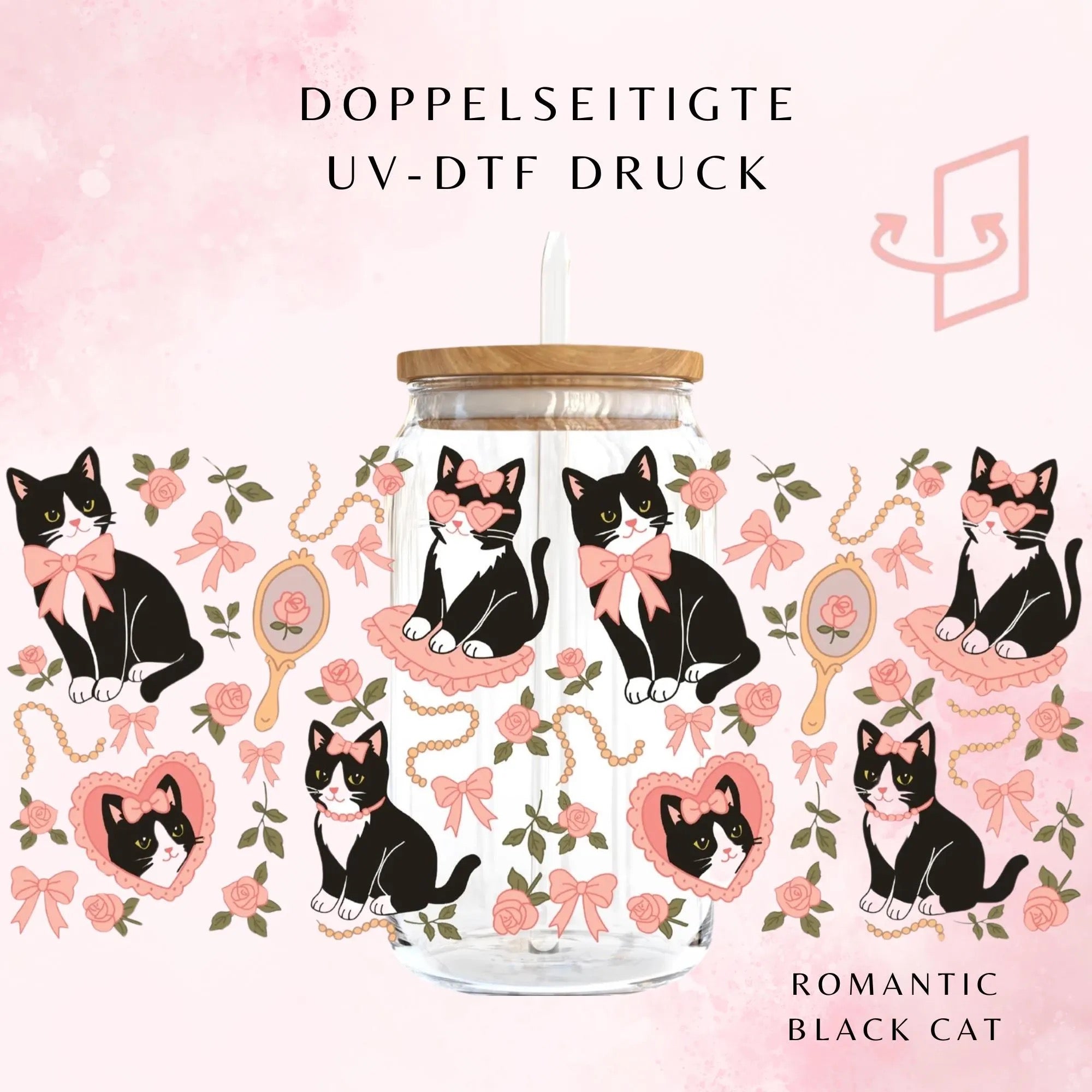 Coquette Cat Trinkglas 🎀🐈 | 16 oz