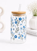 Blue Floral Trinkglas 💙🌼 | 16 oz
