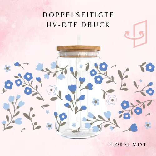 Blue Floral Trinkglas 💙🌼 | 16 oz