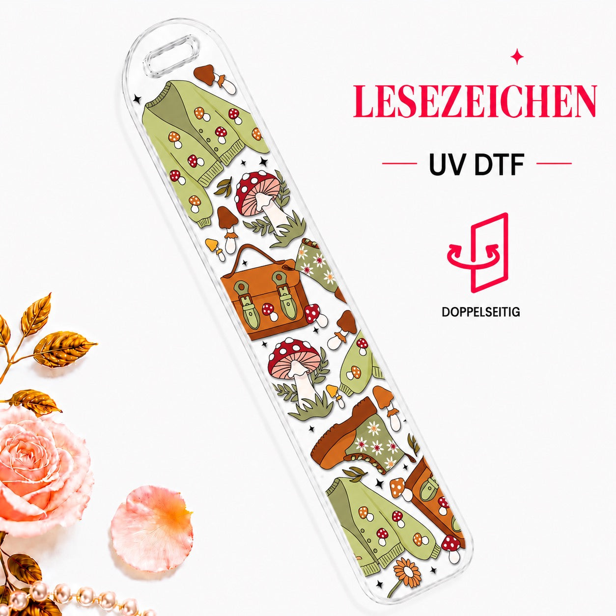 Cozy Fall Mushroom – Reading Set | Glas & Lesezeichen