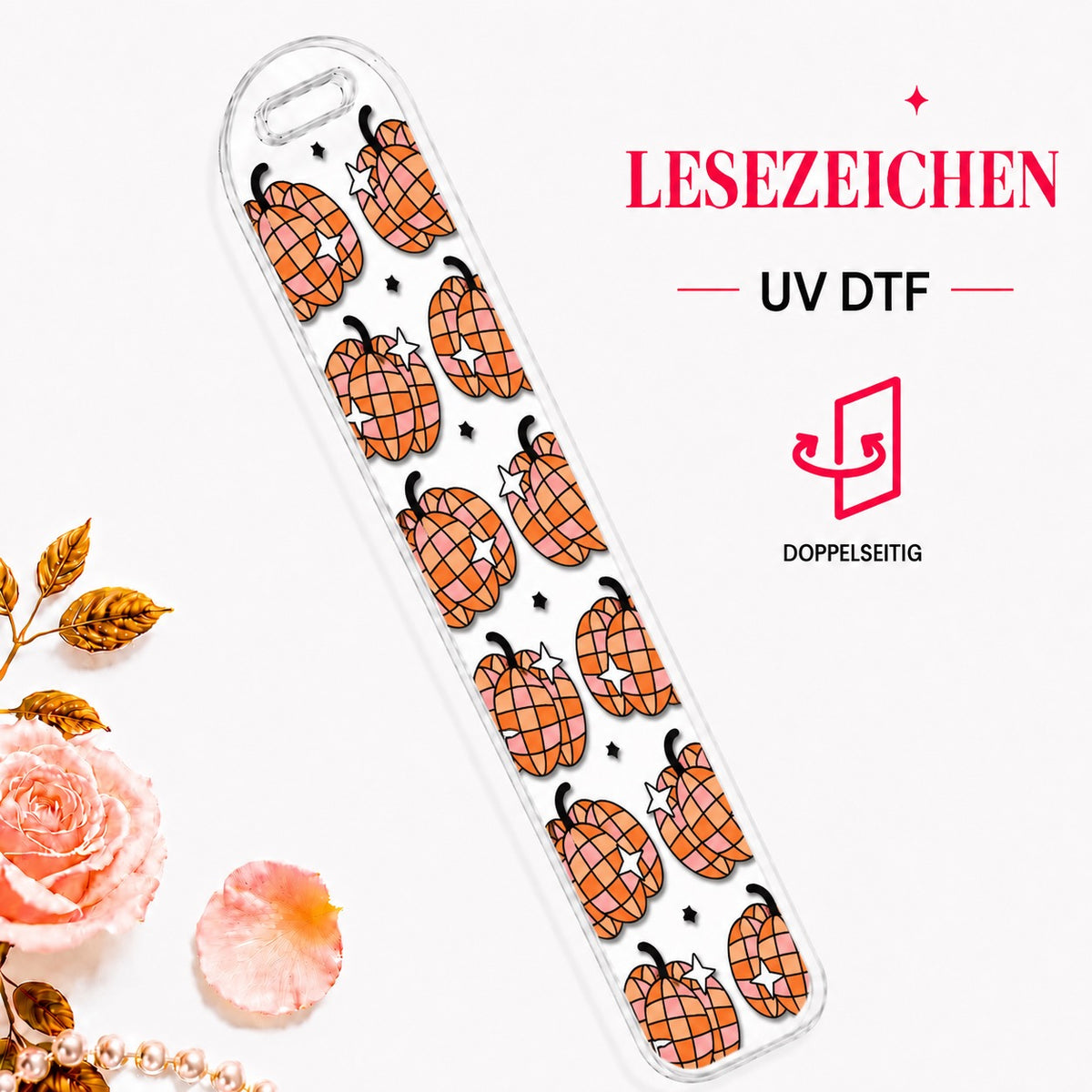 Pumpkin Disco Ball Bookmark - UV-DTF