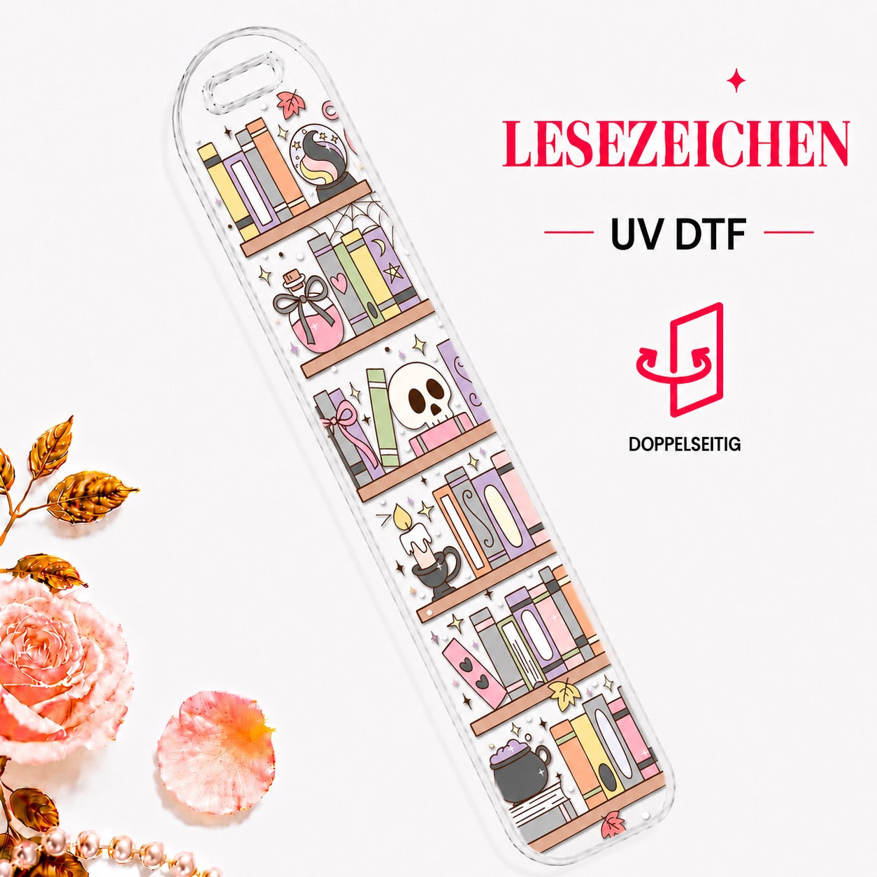 Halloween Bookshelf – Reading Set | Glas & Lesezeichen