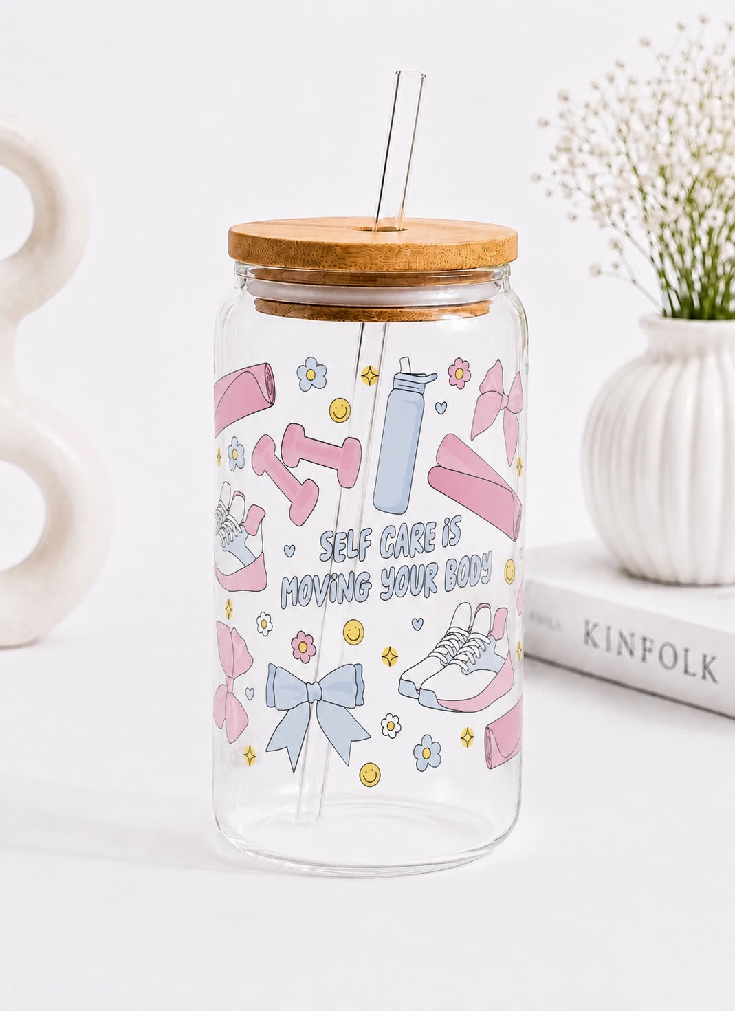 Self Care Is Moving Your Body Trinkglas 🎀💪 | 16 oz Pre-Order