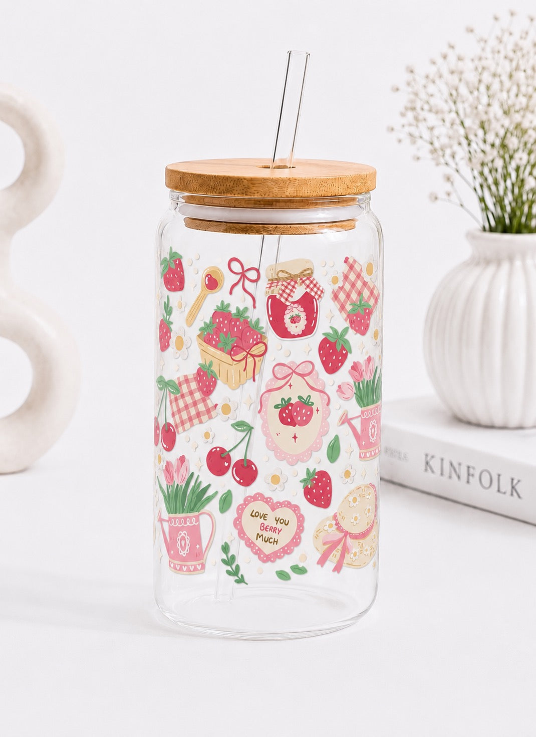 Strawberry Jam Trinkglas 🍓🌸| 16 oz Pre-Order