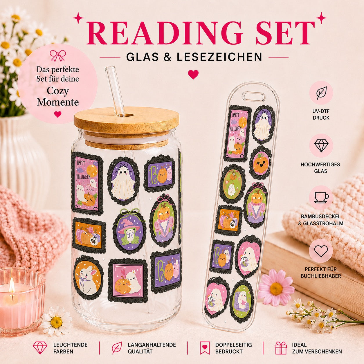 Halloween Gallery – Reading Set | Glas & Lesezeichen