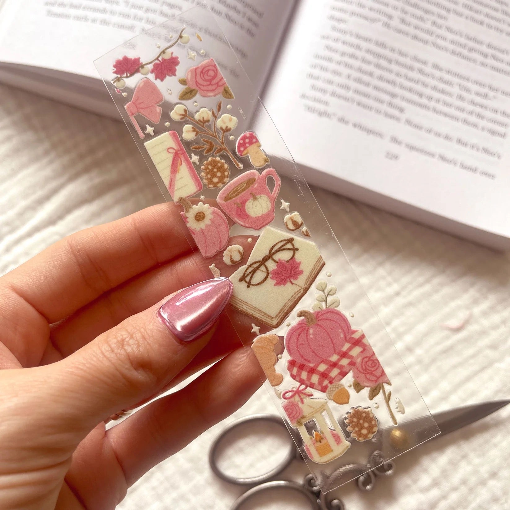 Cozy Autumn Reading Bookmark – UV DTF 🍂📖