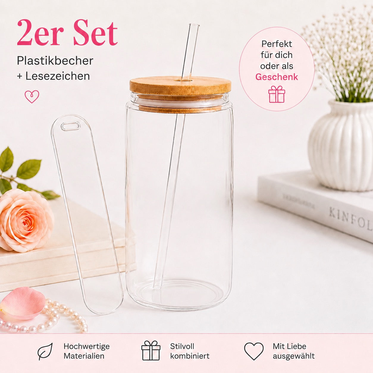 Live Plastikbecher & Lesezeichen / Einfache UV-Folie