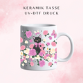 Black Cat Floral Keramiktasse | 11 oz