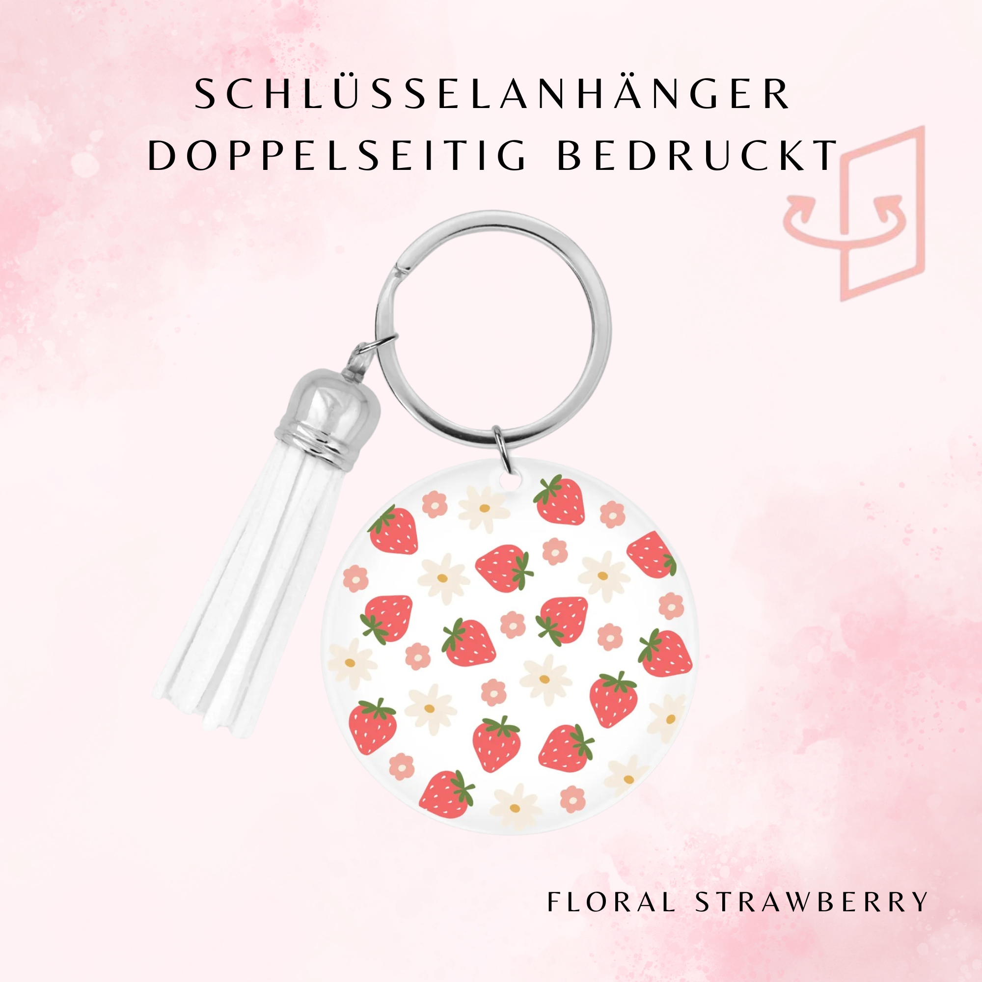 Floral Strawberry Schlüsselanhänger 🍓🌼✨