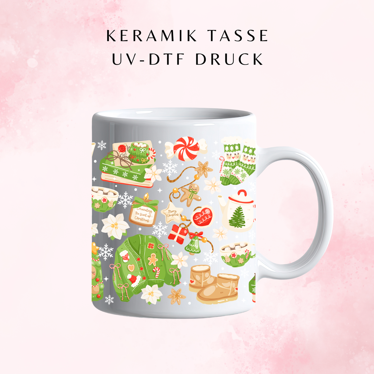 Cozy Green Christmas Keramiktasse | 11 oz