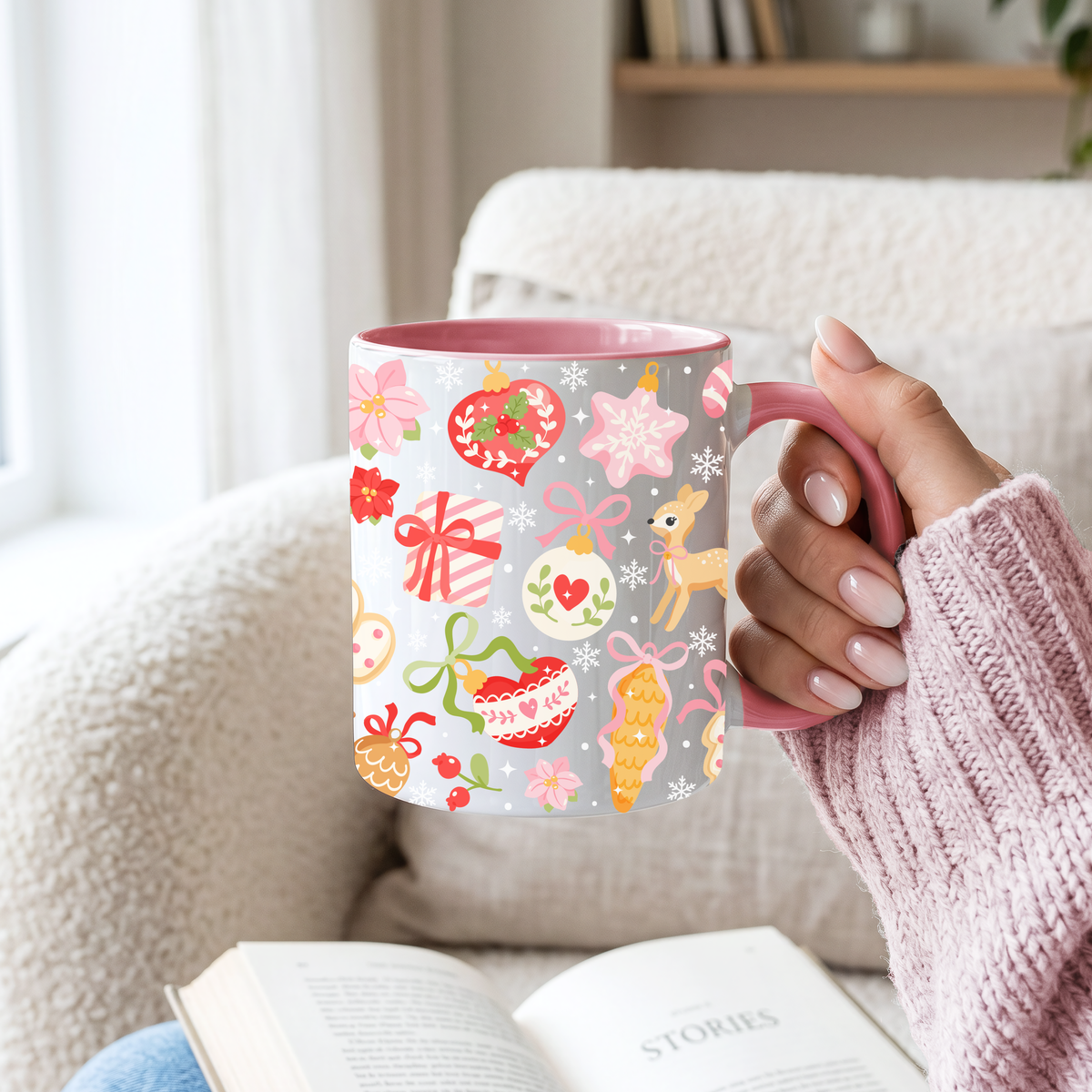 Kawaii Christmas Ornaments Keramiktasse | 11 oz