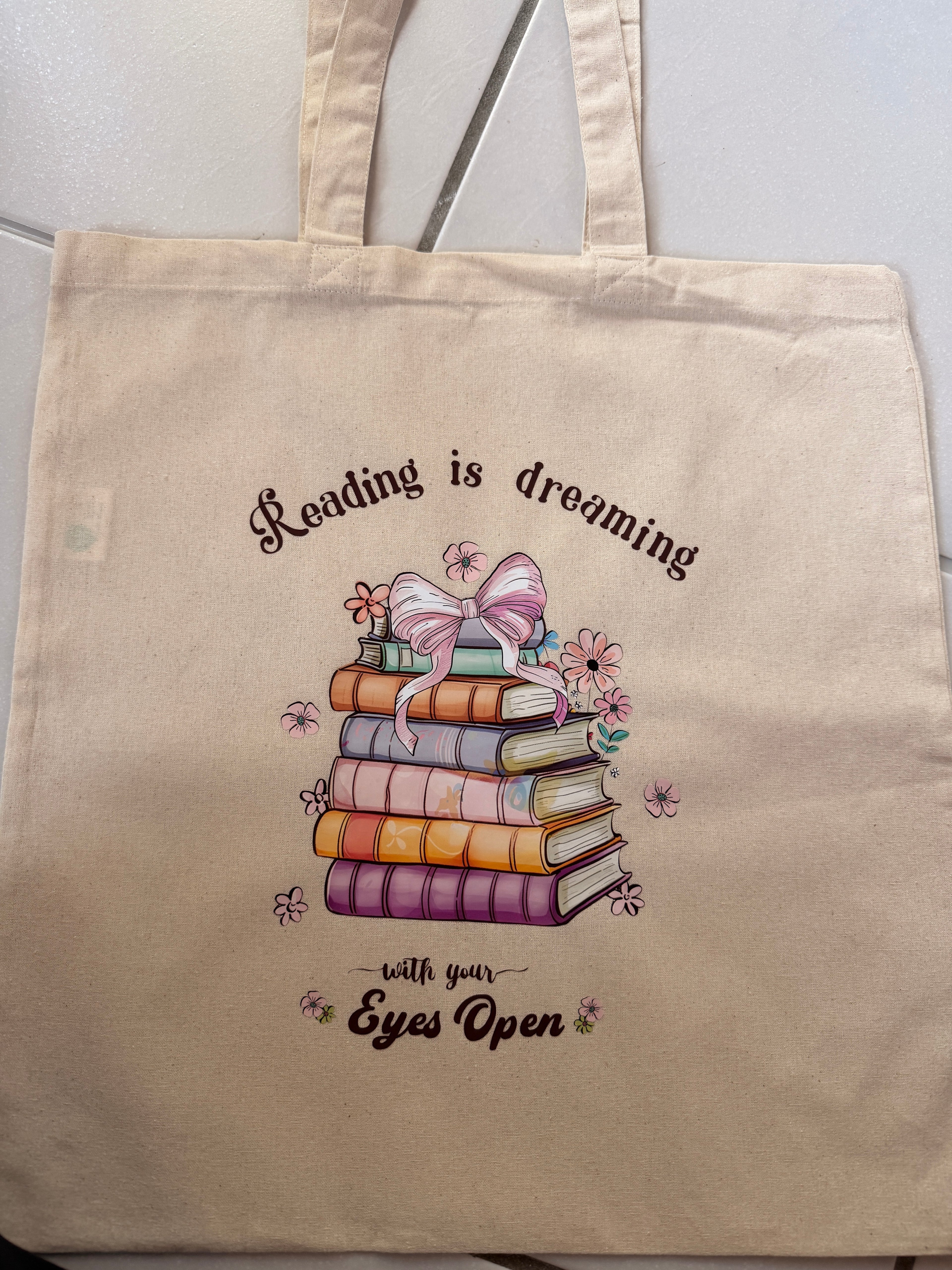 Reading is dreaming - Stofftragetasche