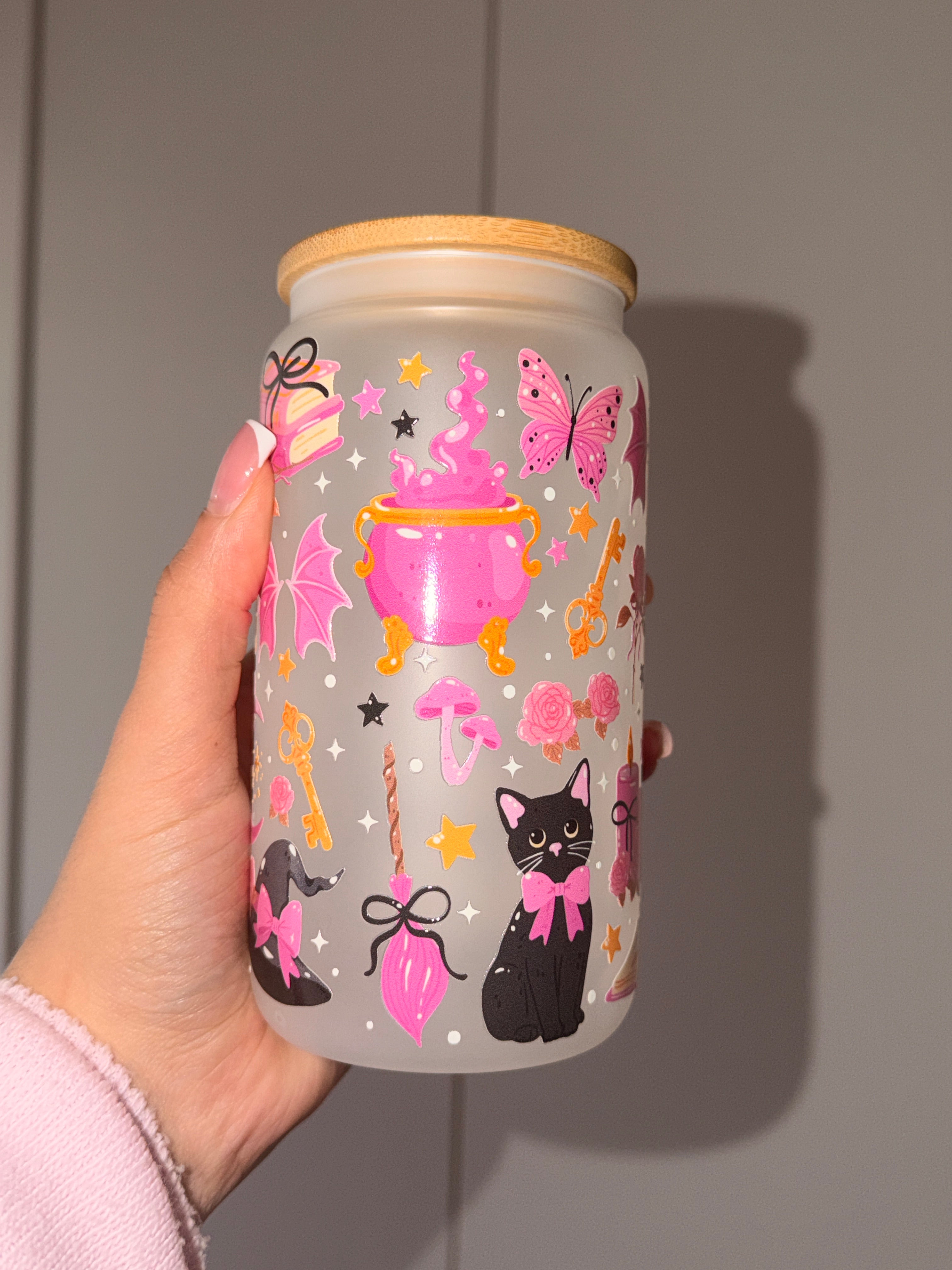 Black Cat Fantasy Trinkglas | 16 oz