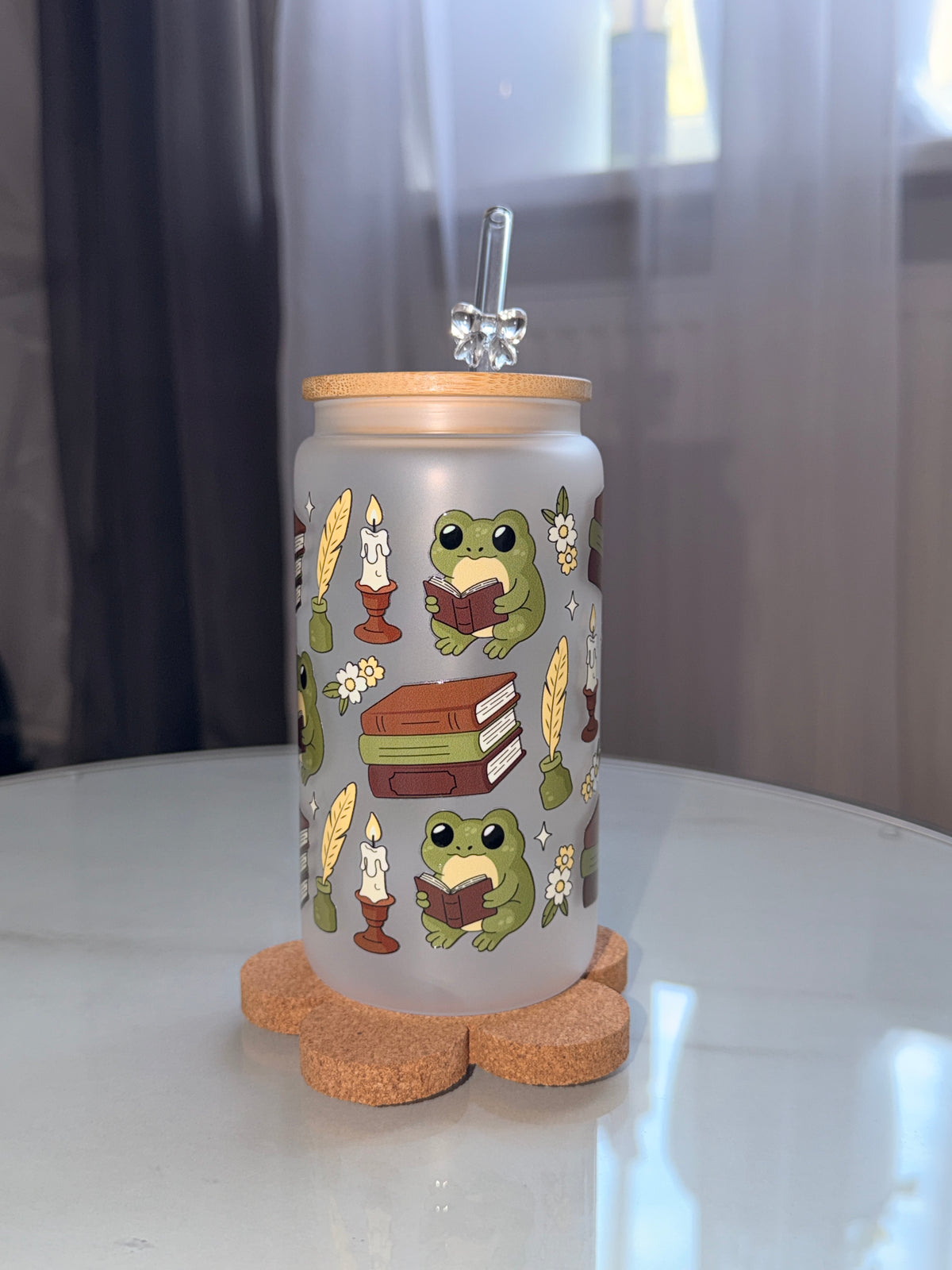 Froggy Book Trinkglas | 16 oz