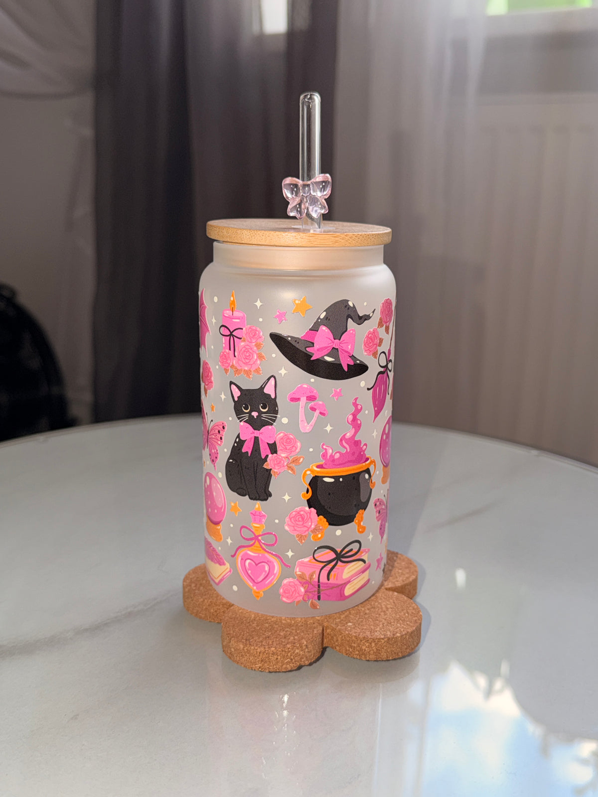 Black Cat Fantasy Trinkglas | 16 oz
