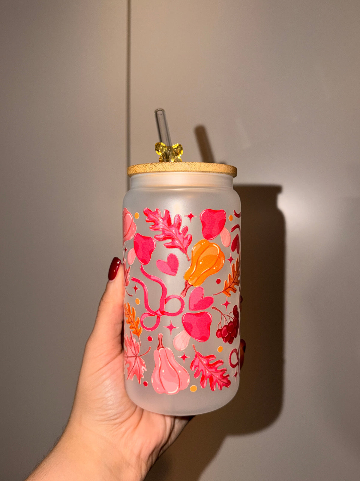 Pink Autumn Trinkglas | 16 oz