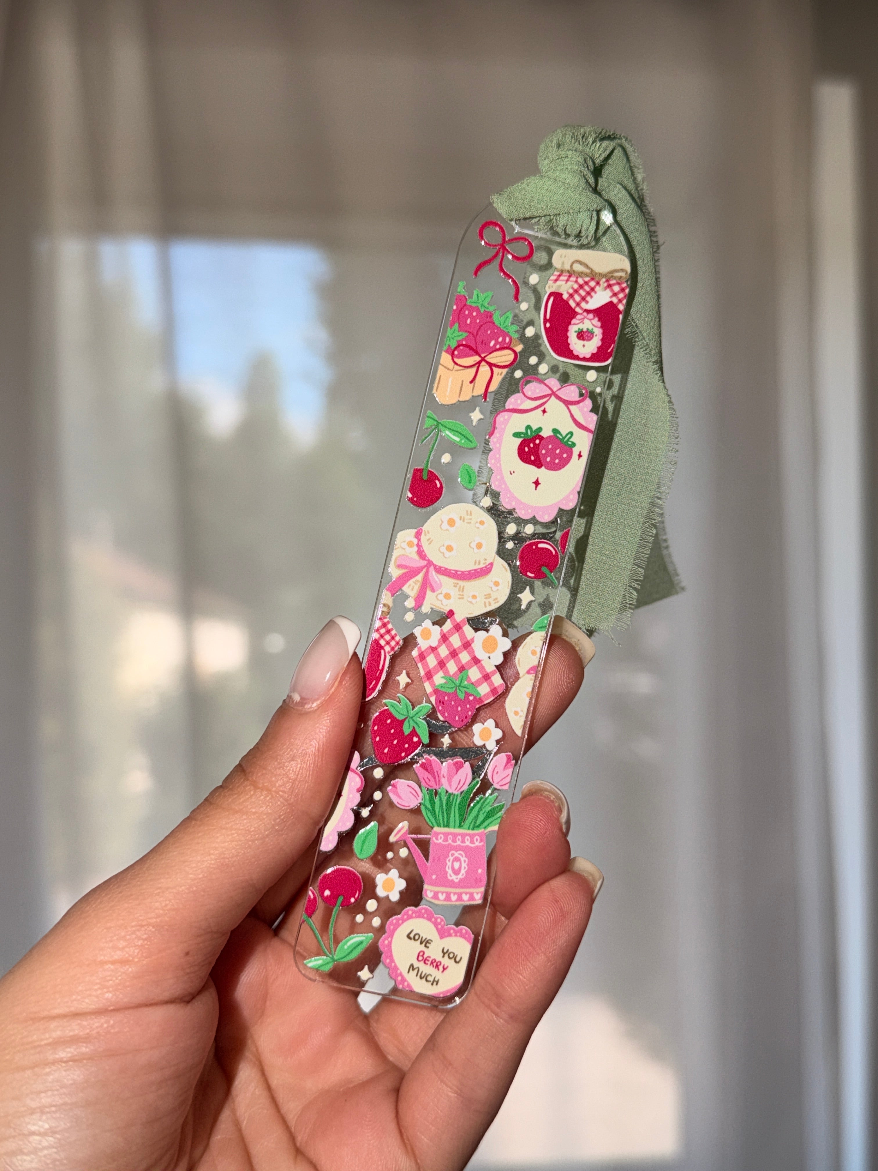 Strawberry Jam Bookmark - UV-DTF  🍓🎀🌸