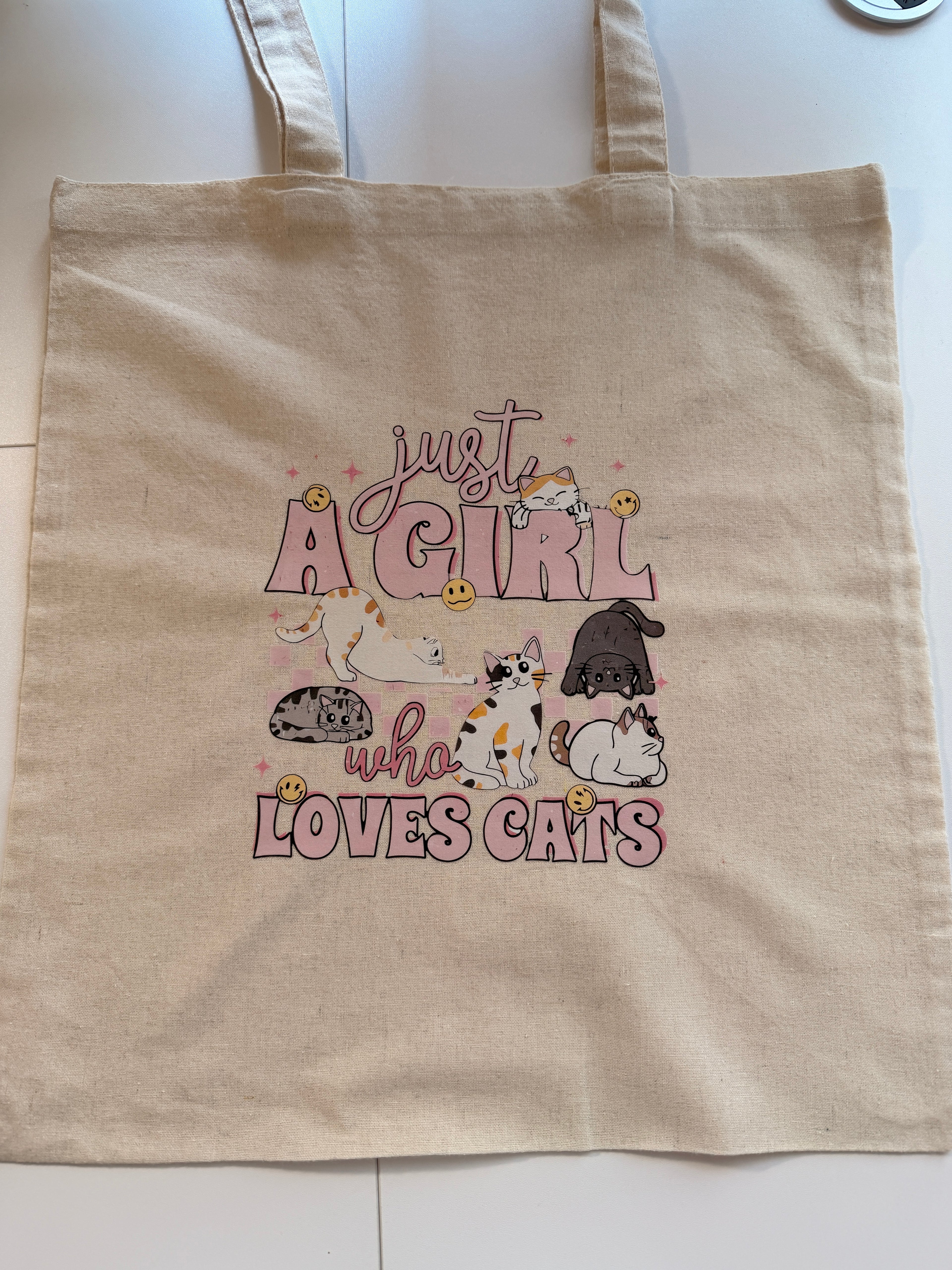 🐱💖 Just a Girl Who Loves Cats – Cat Lover Tote Bag