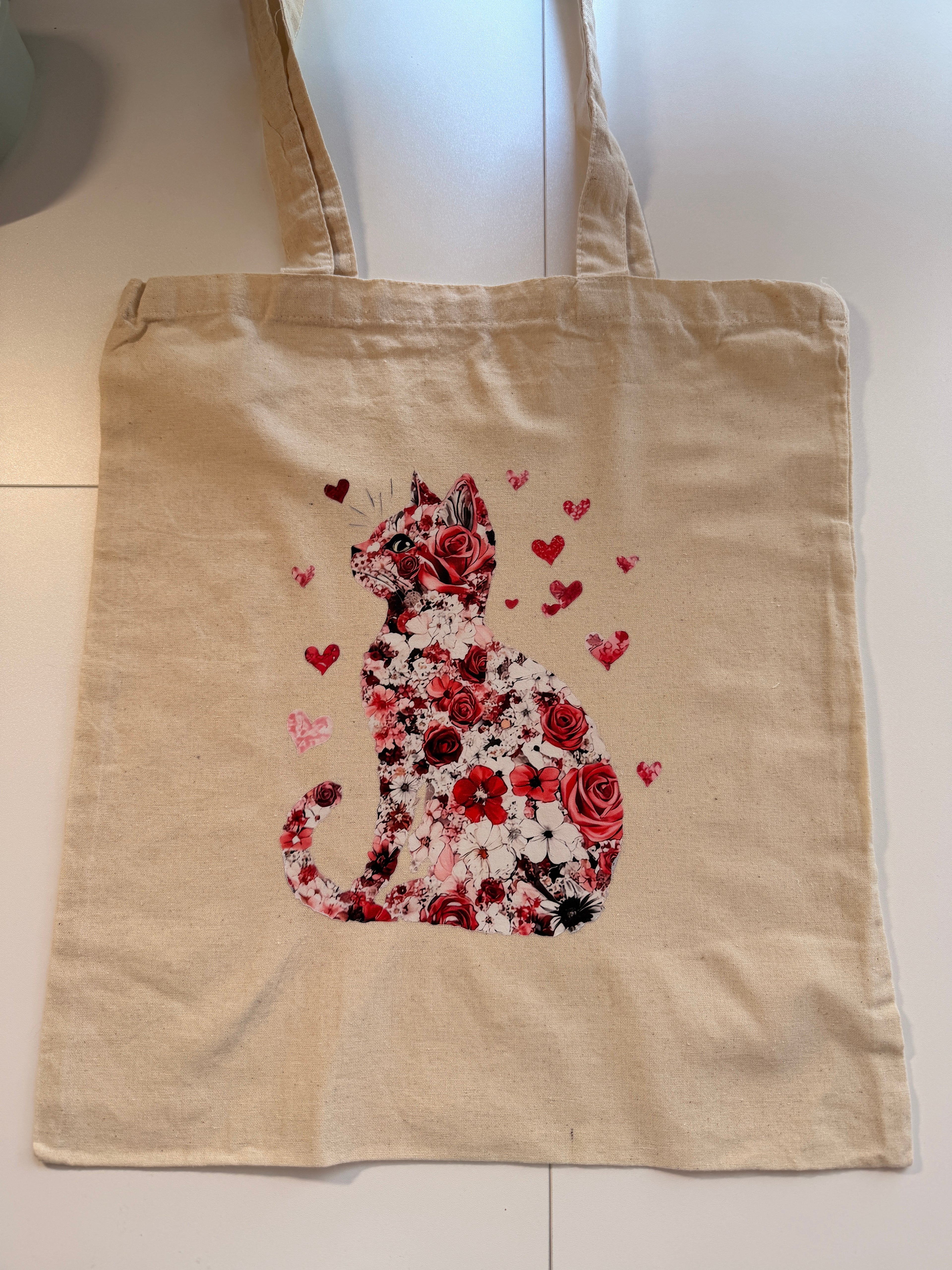 🌹🐱 Romantische Katzen Tote Bag – Für Katzenliebhaber mit Herz