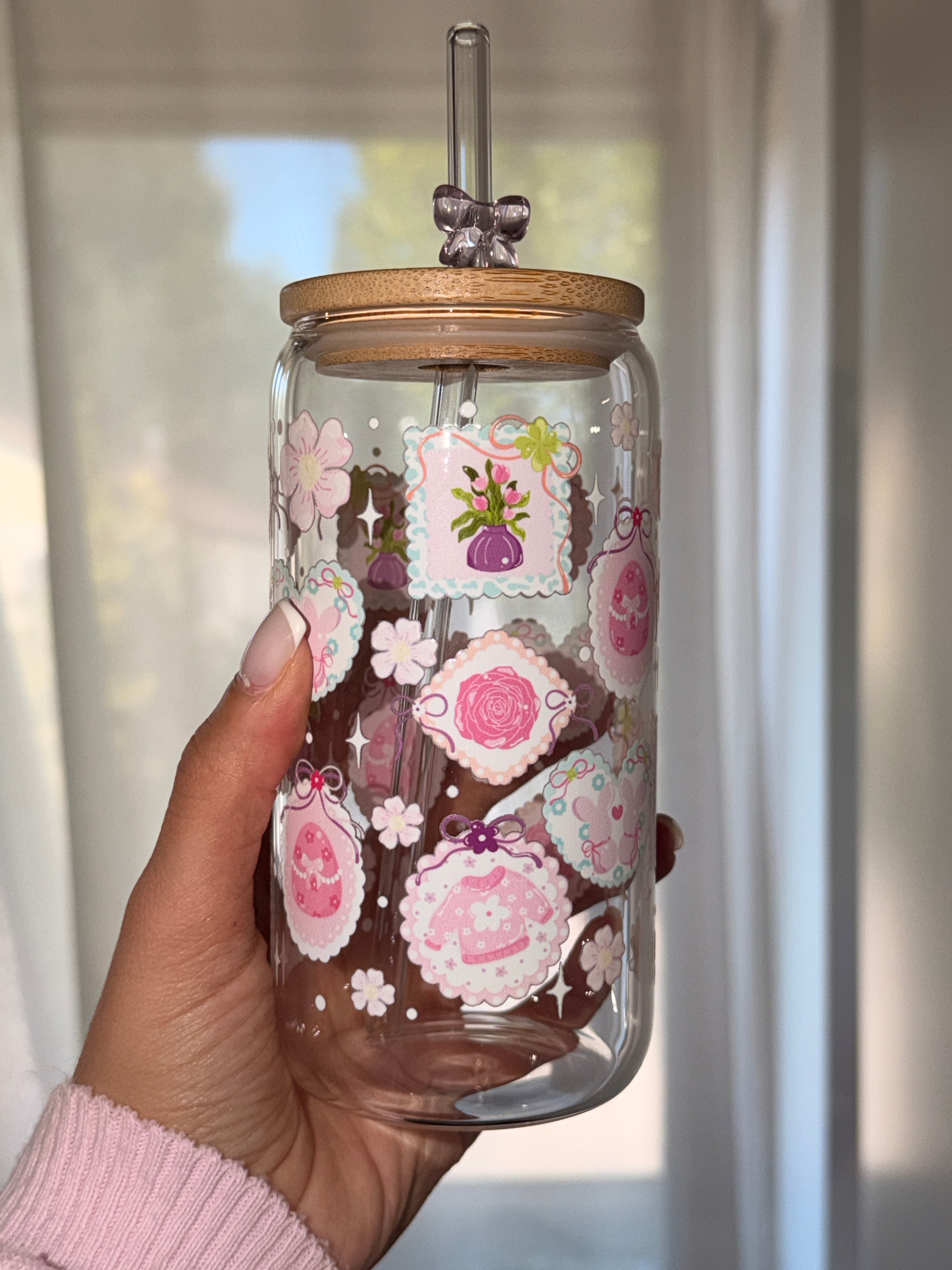 Pastel Coquette Trinkglas 🎀💎 | 16 oz
