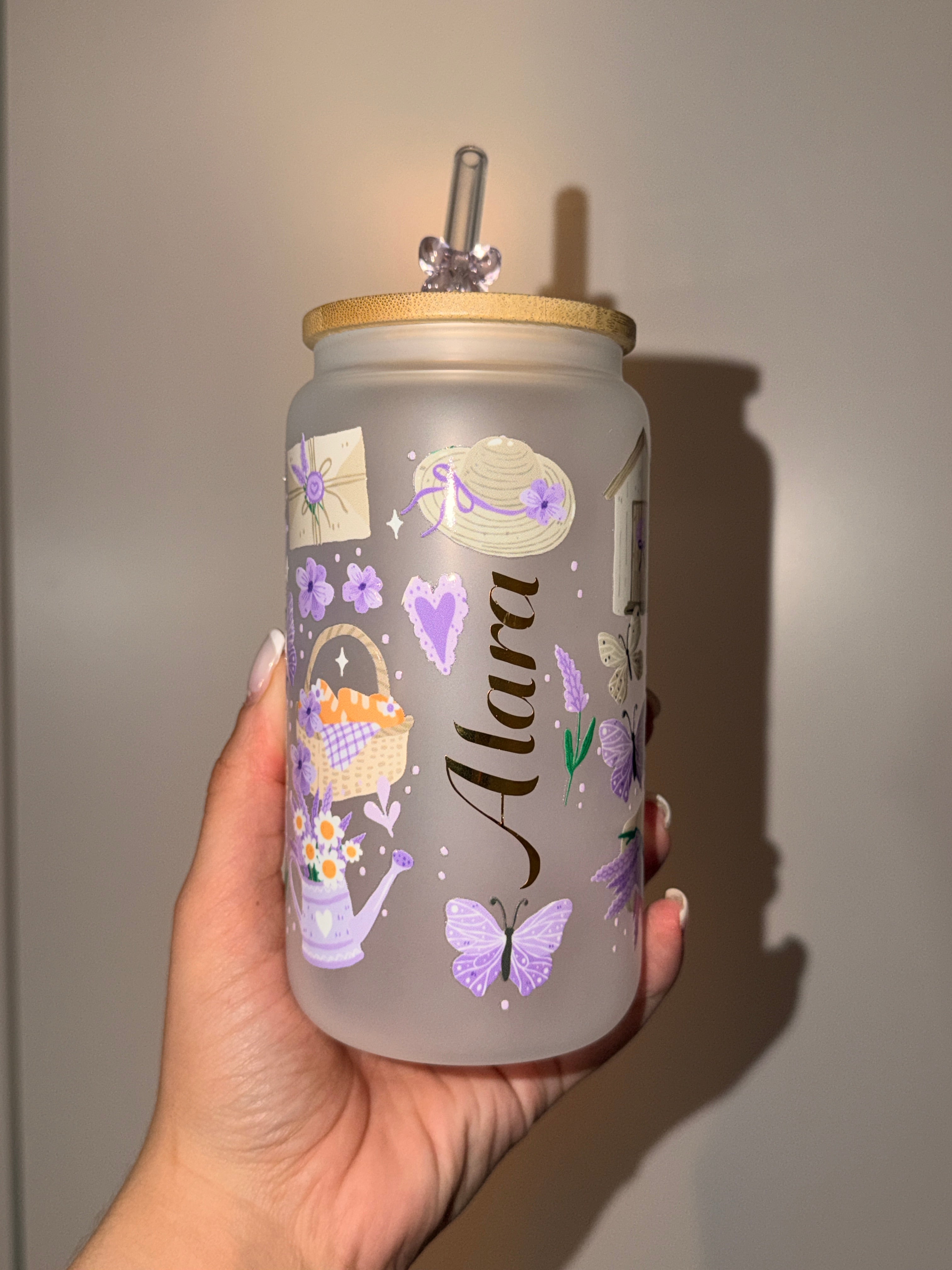 Lavender Picnic Field Trinkglas 💜 | 16 oz
