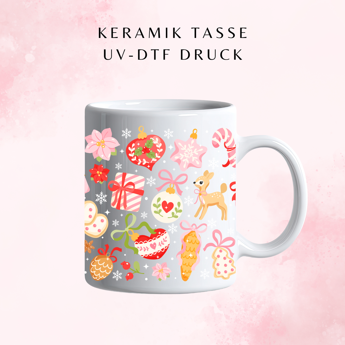 Kawaii Christmas Ornaments Keramiktasse | 11 oz