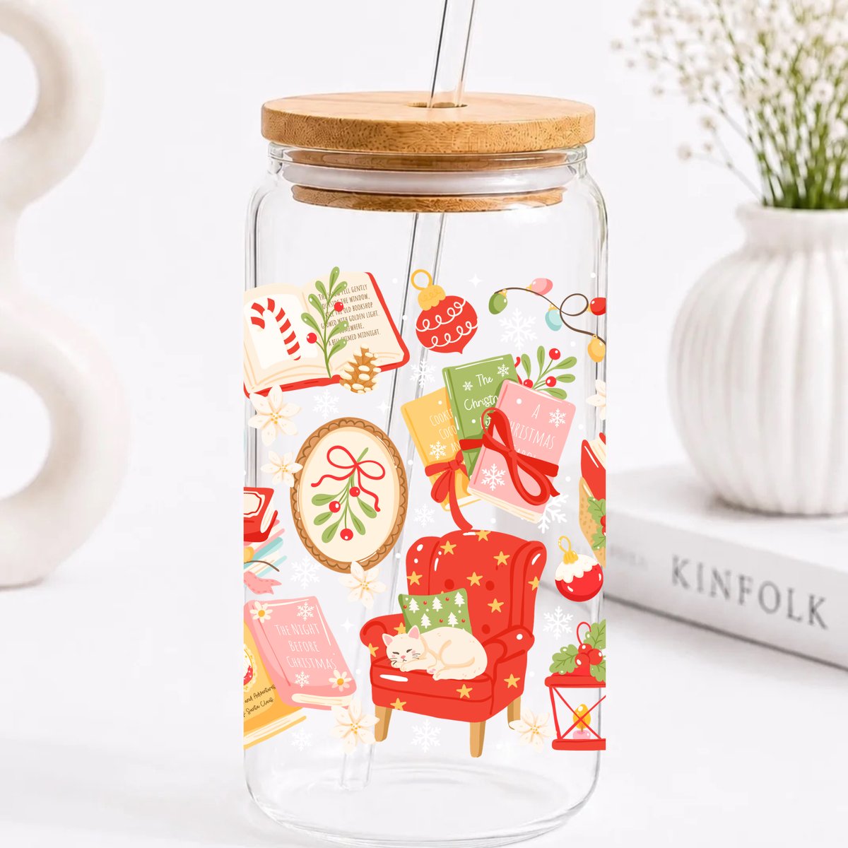 Christmas Book Club Trinkglas | 16 oz