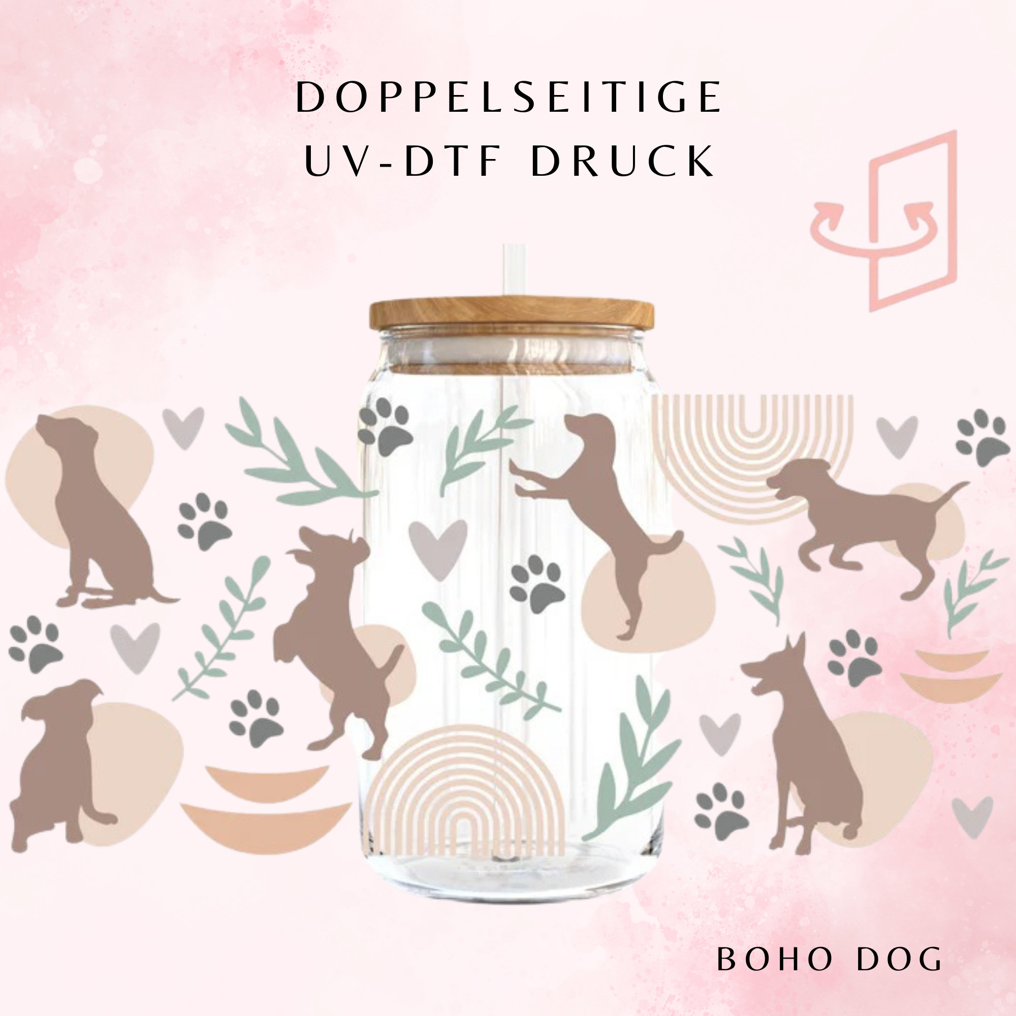 Boho Dog Trinkglas | 16 oz 🍋