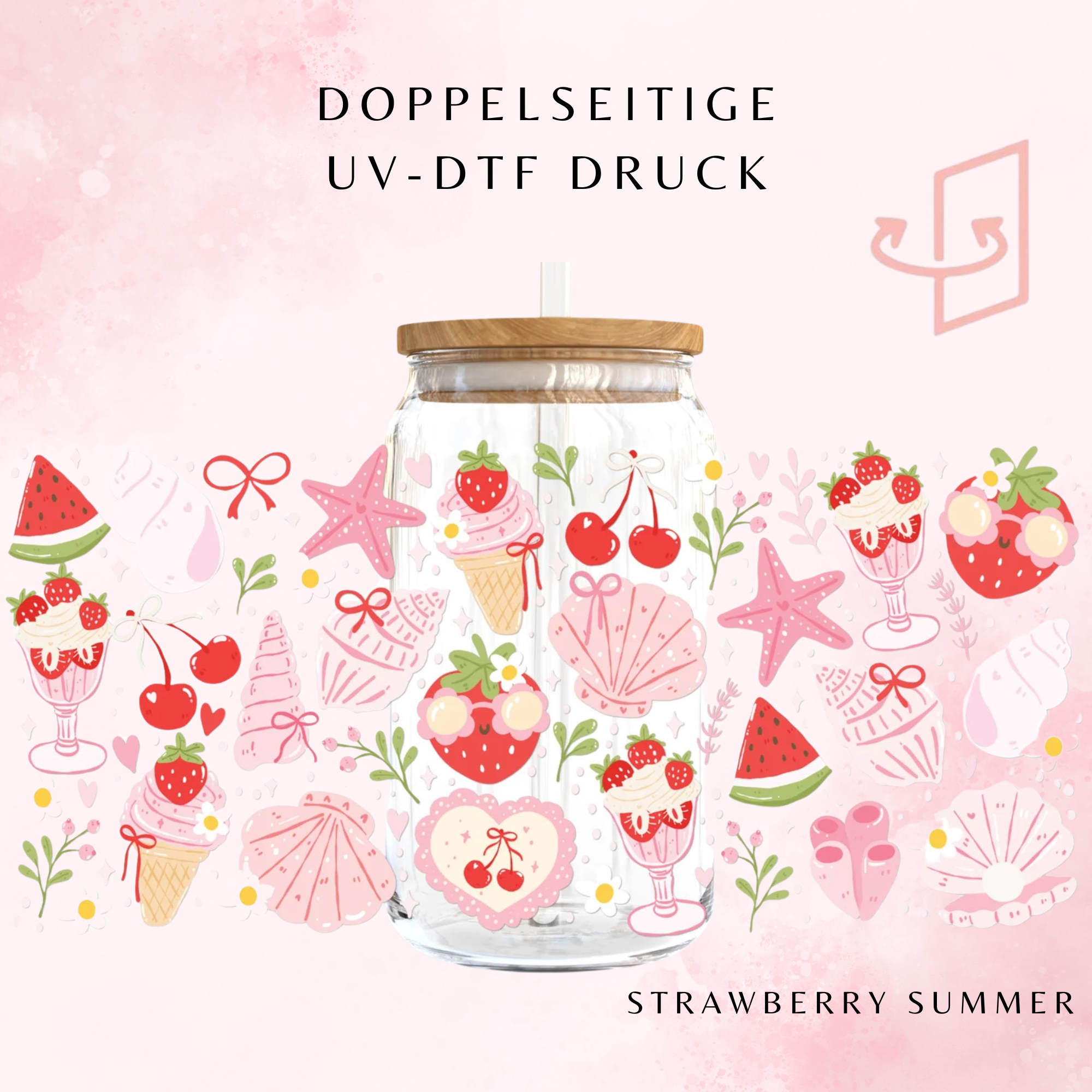 Strawberry Summer Trinkglas | 16 oz 🍓☀️