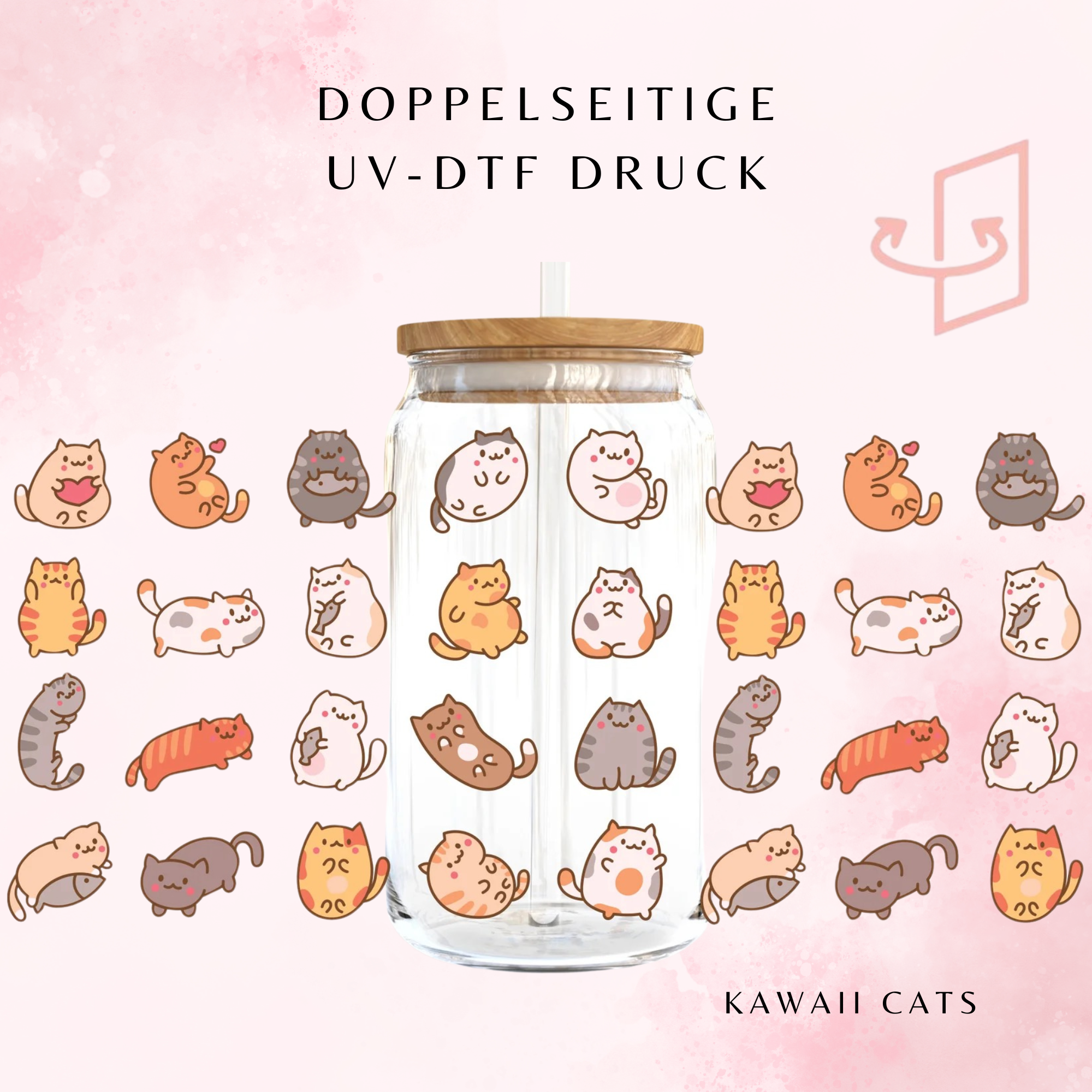 Kawaii Cats Trinkglas | 16 oz ✨🐾