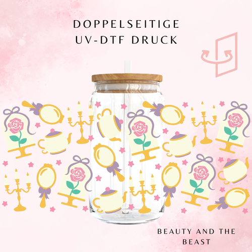 Beauty and the Beast Trinkglas | 16 oz 🌹✨