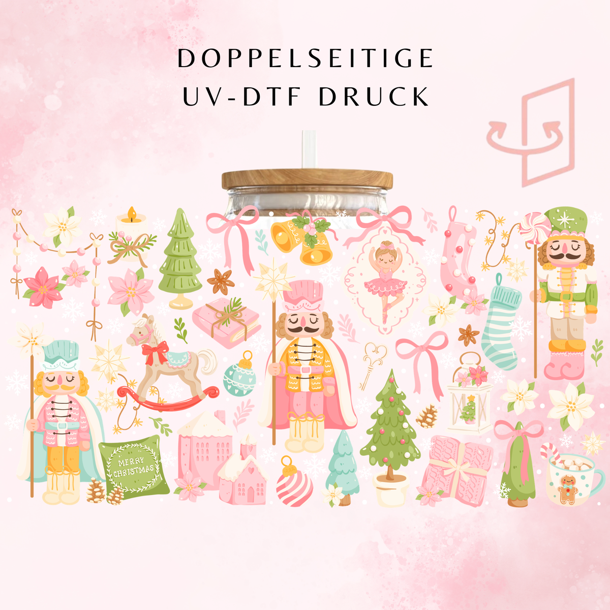 Christmas Nussknacker Pastel Trinkglas | 16 oz